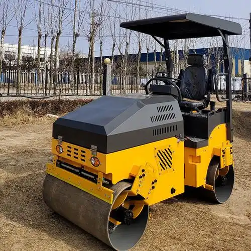 3吨微型震动碾地机小型座驾式压实机沟槽压实设备双钢轮压路机