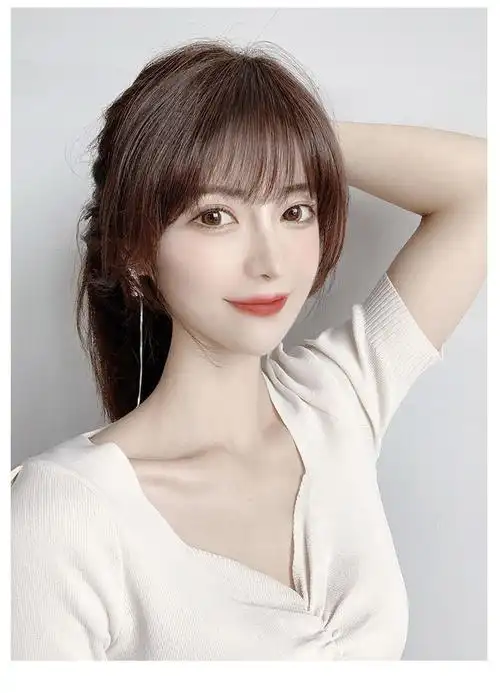 世雅可齐可斜刘海假发女自然无痕假发片头顶补发遮白发网红3d法式假