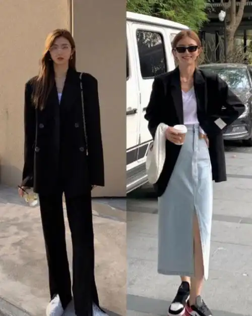 分享一组女生西装搭配图就很绝