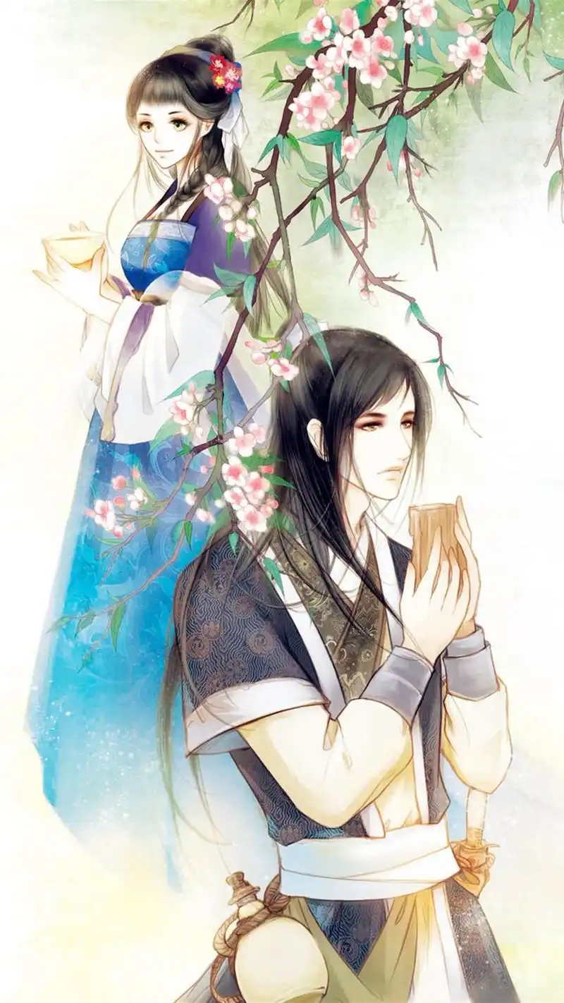 古风情侣插画,武侠世界里有大快人心的潇洒,也有儿女情长的牵挂