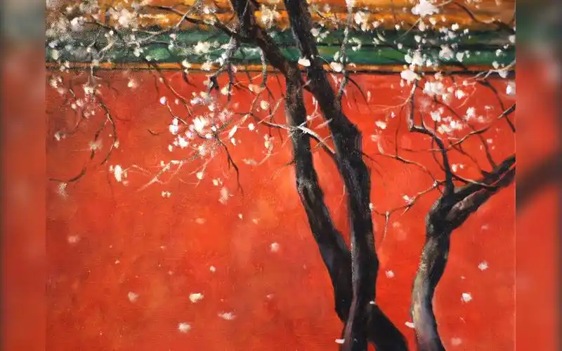 【油画】【jason老师直播示范】原速教你画《故宫·杏花》3