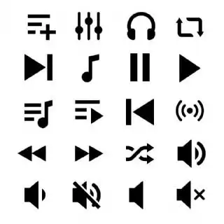 音乐播放器的黑色图标