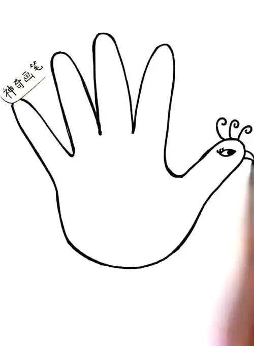 请你试试看用小手摆出各种造型,并在纸上描画出造型轮廓.