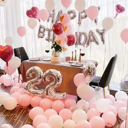 老婆过生日装饰品女朋友爵熊网红气球派对场景房间气球