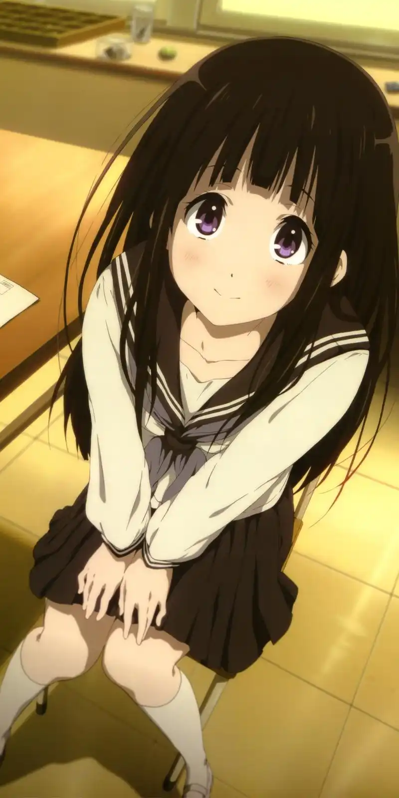 《冰菓》千反田爱瑠,直女一样可以很可爱,动漫全面屏壁纸