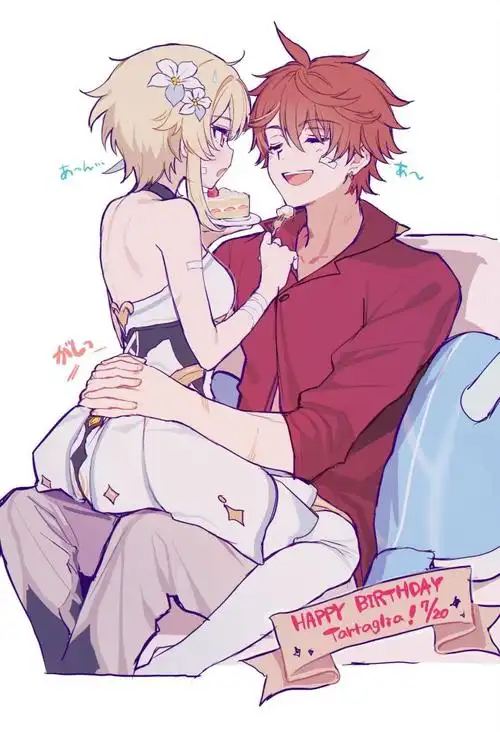 cp预警插画搬运喂公子吃蛋糕的荧