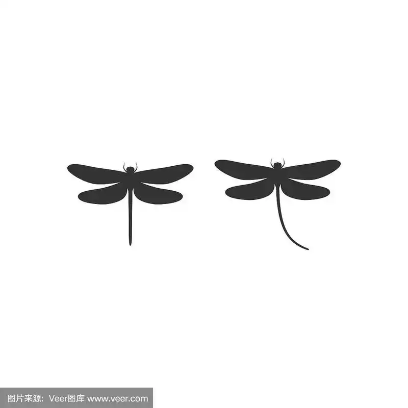 蜻蜓黑色矢量剪影集.
