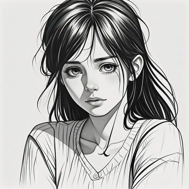 94伤感黑白素描头像集96 每一幅黑白素描都承载着深深的情感,它们