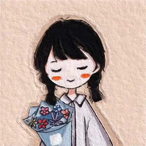 高清可爱的头像女动漫油画质感图片,卡通头像图片