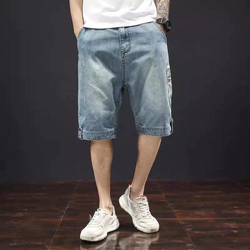 陈伟霆潮牌2023夏季新款男士五分裤薄款牛仔短裤男潮流宽松休闲裤