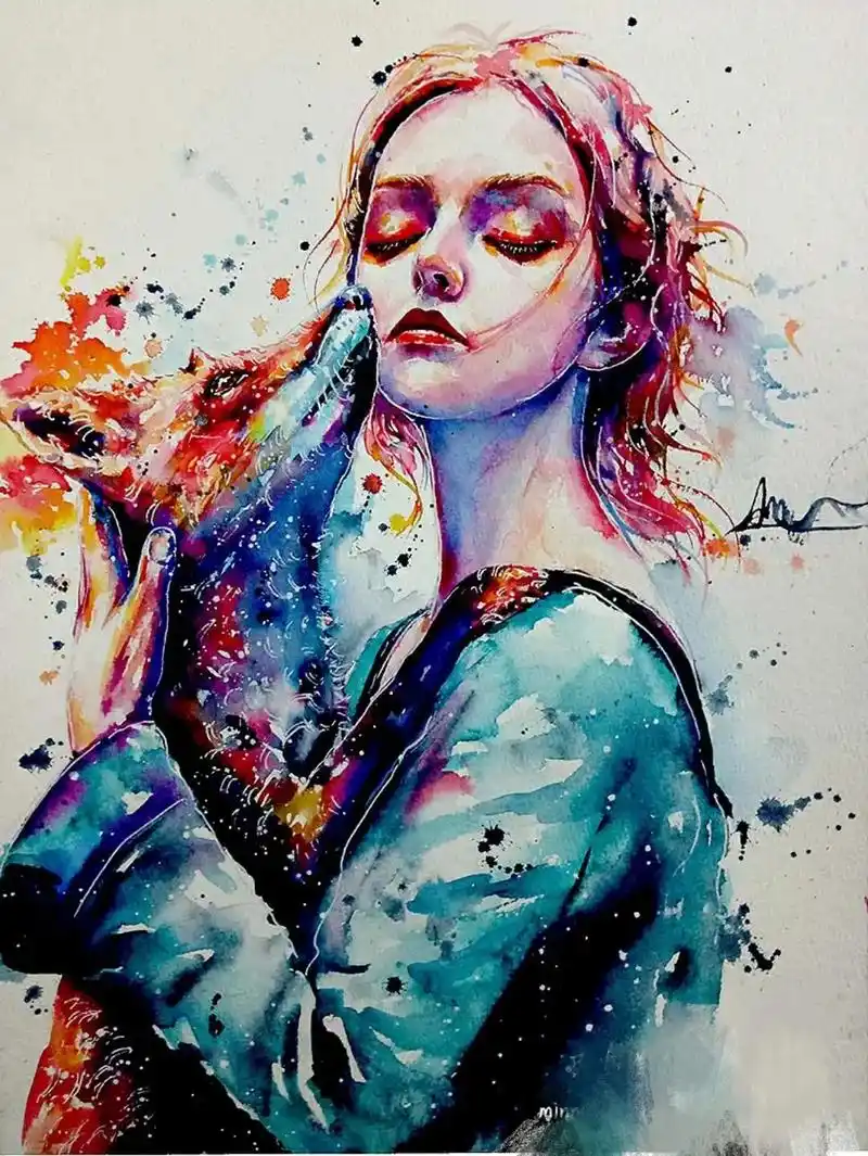 手绘 #水彩人物 #肖像画 #抖音热门 #抖音小助手 #卡 - 抖音