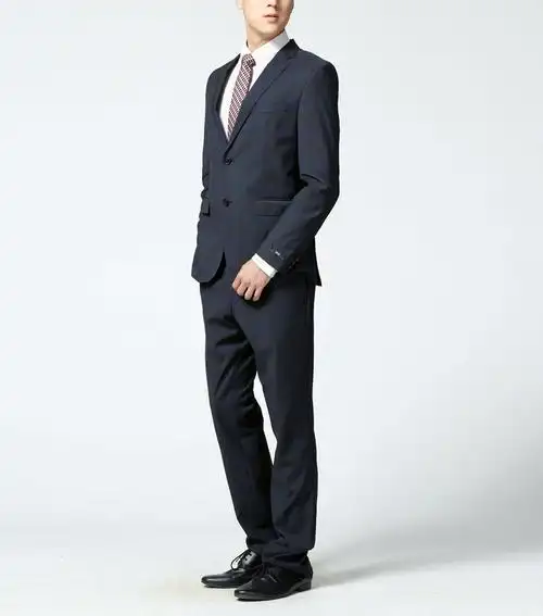 hugo boss蓝色羊毛男士西服套装