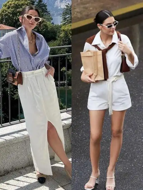 早春极简主义风格的穿搭搭配上注重色彩和质地的搭配