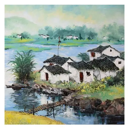 吴建华油画《烟雨江南》实力派画家/邳州市美协理事