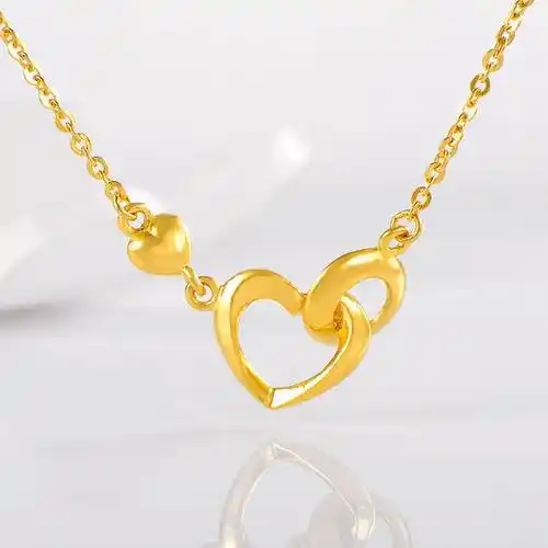 赛菲尔 黄金项链女 爱意足金999.9套链锁骨链女