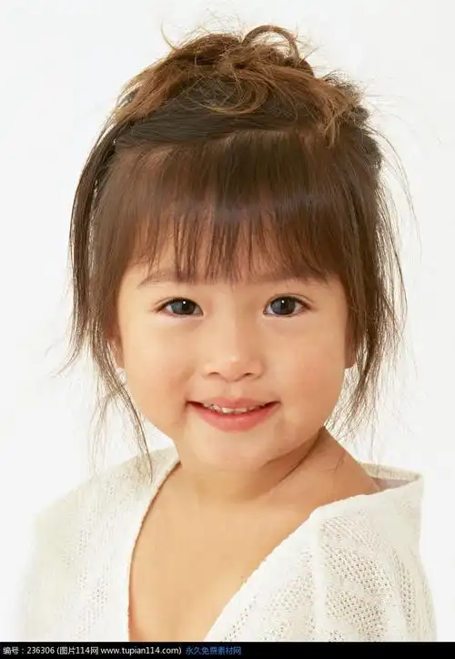 大眼睛红嘴唇的可爱小女孩