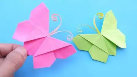 教你折纸非常漂亮的蝴蝶,步骤很简单,手工折纸视频教程