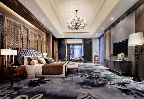 300平米房子大卧室床头屏风装修设计图