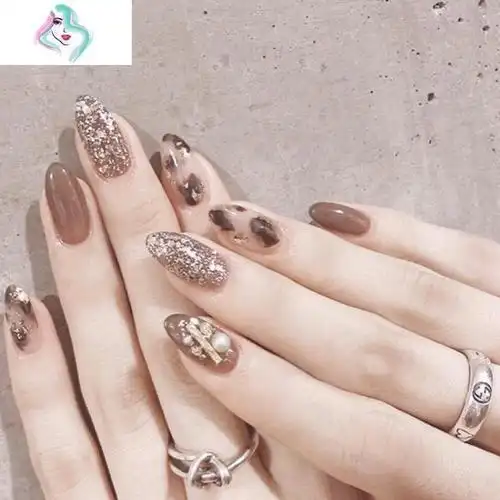 指甲成品贴片美甲成品网红穿戴甲可拆卸随时摘戴你那么美尖圆中长定