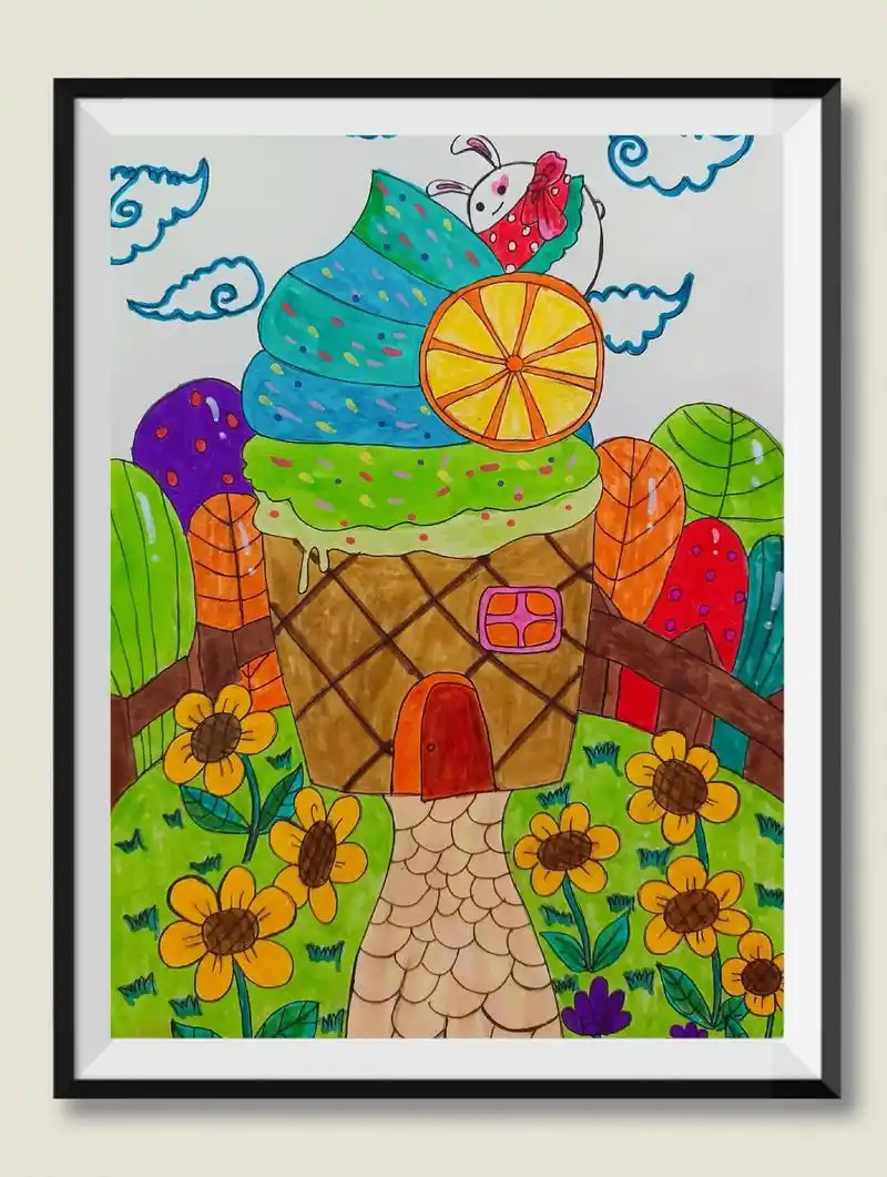 48岁创意儿童画夏天的味道