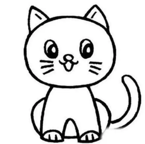 课后作业:画简笔画猫,并涂上颜色