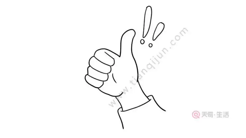 初学简笔画棒的简笔画大拇指