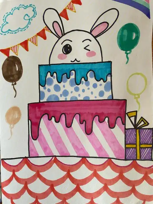 生日蛋糕儿童画