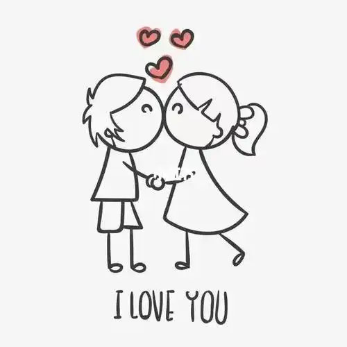 卡通可爱萌情侣简笔画