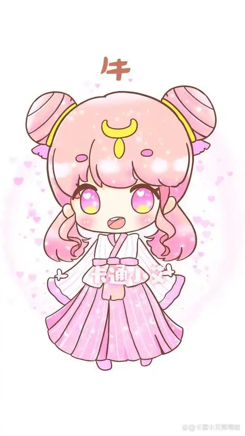 十二生肖公主简笔画,古风卡通版