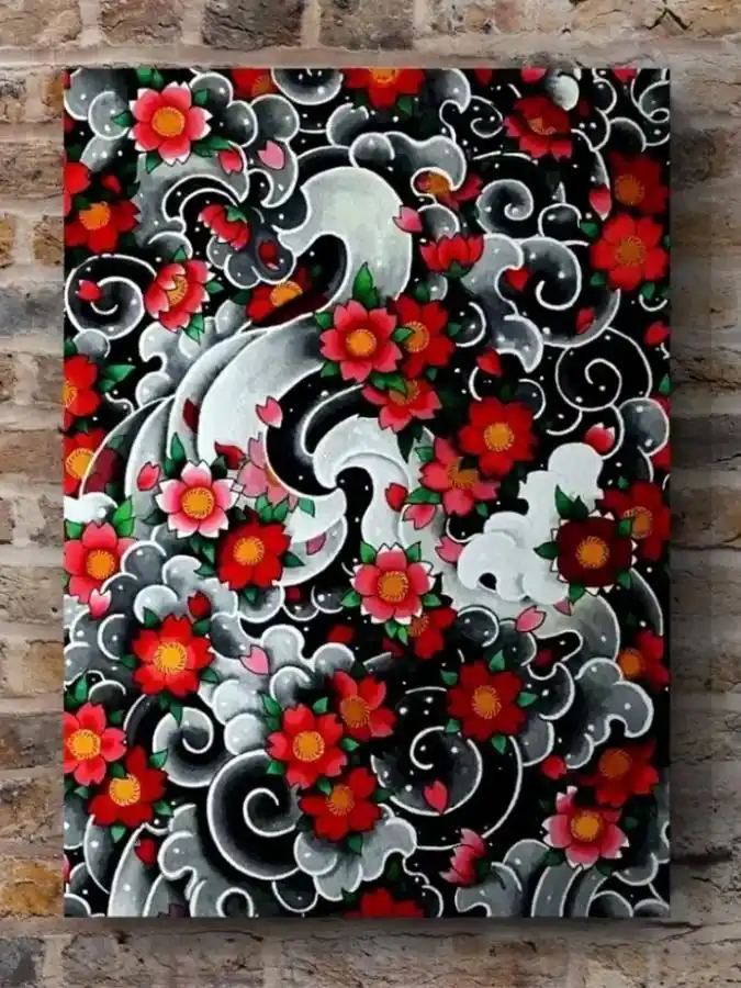 樱花臂纹身手稿.#日式老传统 #手稿分享 #樱花臂 - 抖音