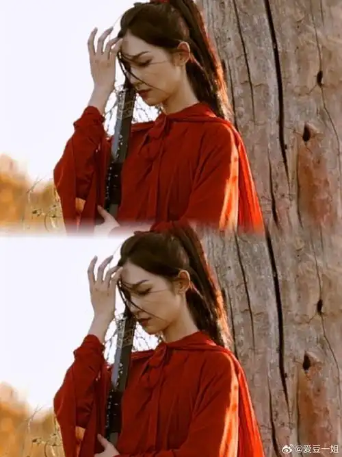 曾可妮红装高马尾好飒##曾可妮古风红衣造型