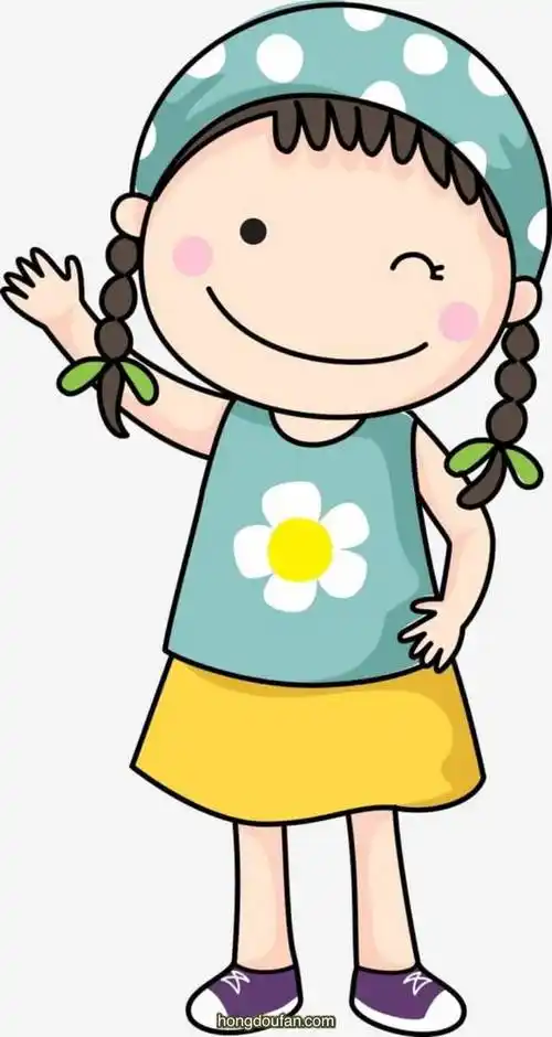 可爱女生简笔画大全-红豆饭小学生简笔画大全