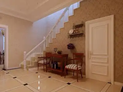 简欧风格过道楼梯扶手装修效果图-简欧风格椅凳图片