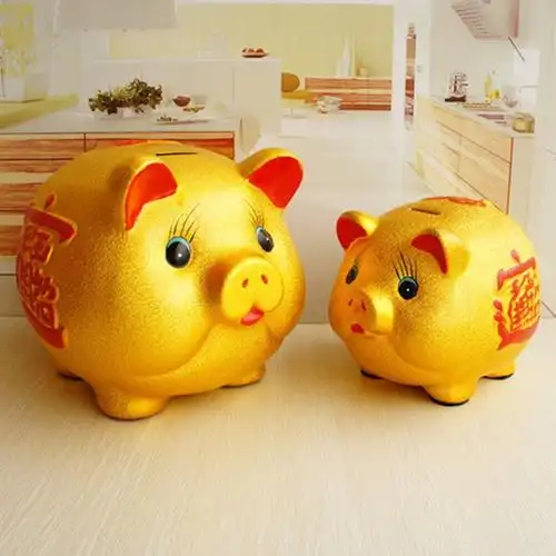 厂家直销 各种尺寸陶瓷金猪 电镀金沙猪喷点猪 招财猪储钱罐