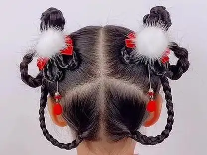 冬天汉服发型儿童简单扎法_教你扎100种汉服头发儿童_儿童汉服古装