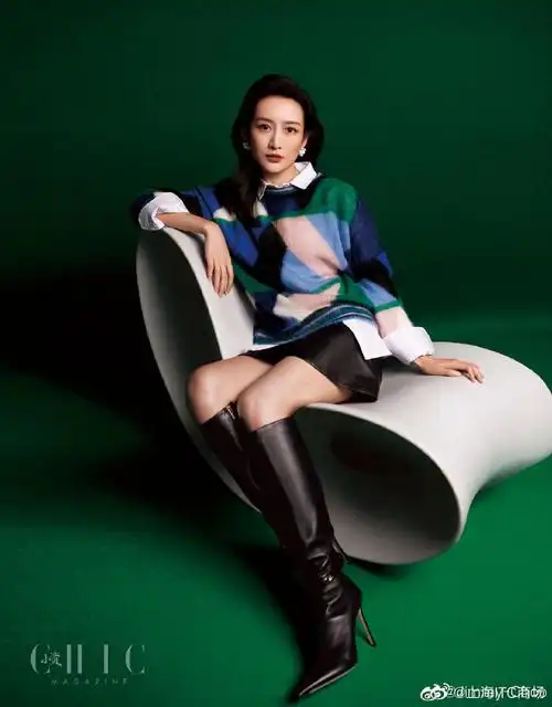 one itc 时尚分享#@王鸥angel穿着jimmy choo靴履拍摄@chic杂志大片