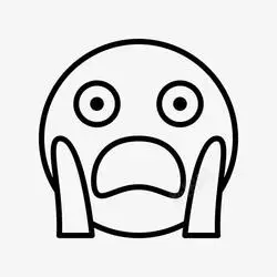 震惊符号脸在恐惧中尖叫害怕表情符号图标高清图片