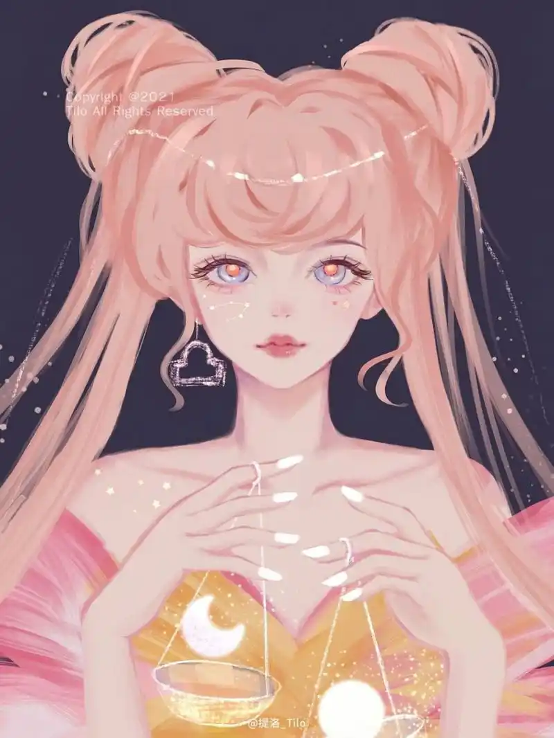 【十二星座仙女系列插画】天秤座 开了个星座新坑787878 我是