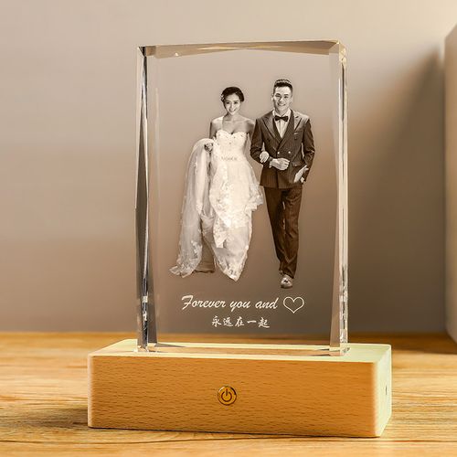 水晶相框情侣相框一周年结婚纪念日礼物七夕情人节送女朋友生日老婆