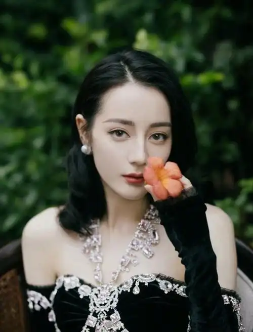 迪丽热巴黑色礼服赫本,迪丽热巴赫本造型图片-天晟网