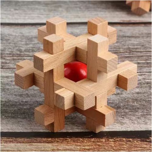 鲁班锁孔明锁全套礼盒装6-8岁7-14岁小孩子生日礼物九连环解锁 取红球