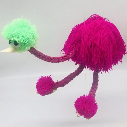 儿童提线木偶鸵鸟搞笑创意手控拉线牵线木偶娃娃新奇特玩具木玩偶