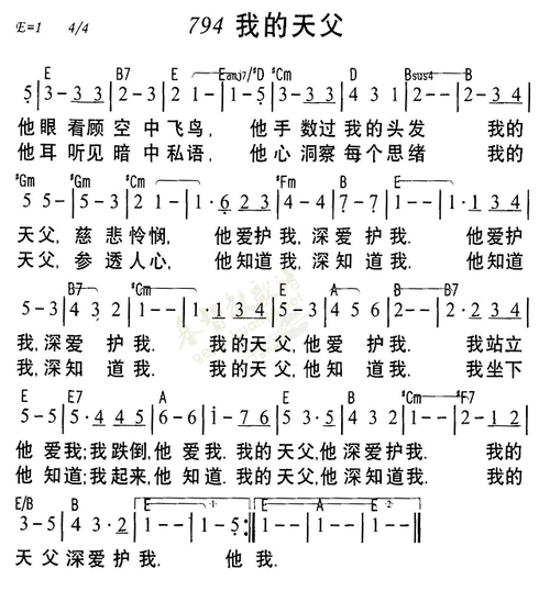 是一首经典的简谱大全曲目,794我的天父简谱大全如一抹天然心态的自我