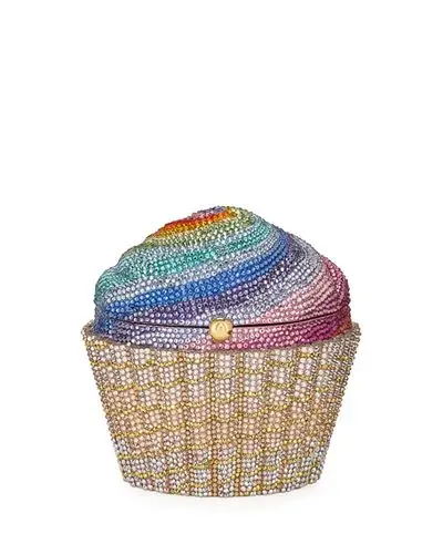 cupcake rainbow clutch bag, multicolor in gold-multi