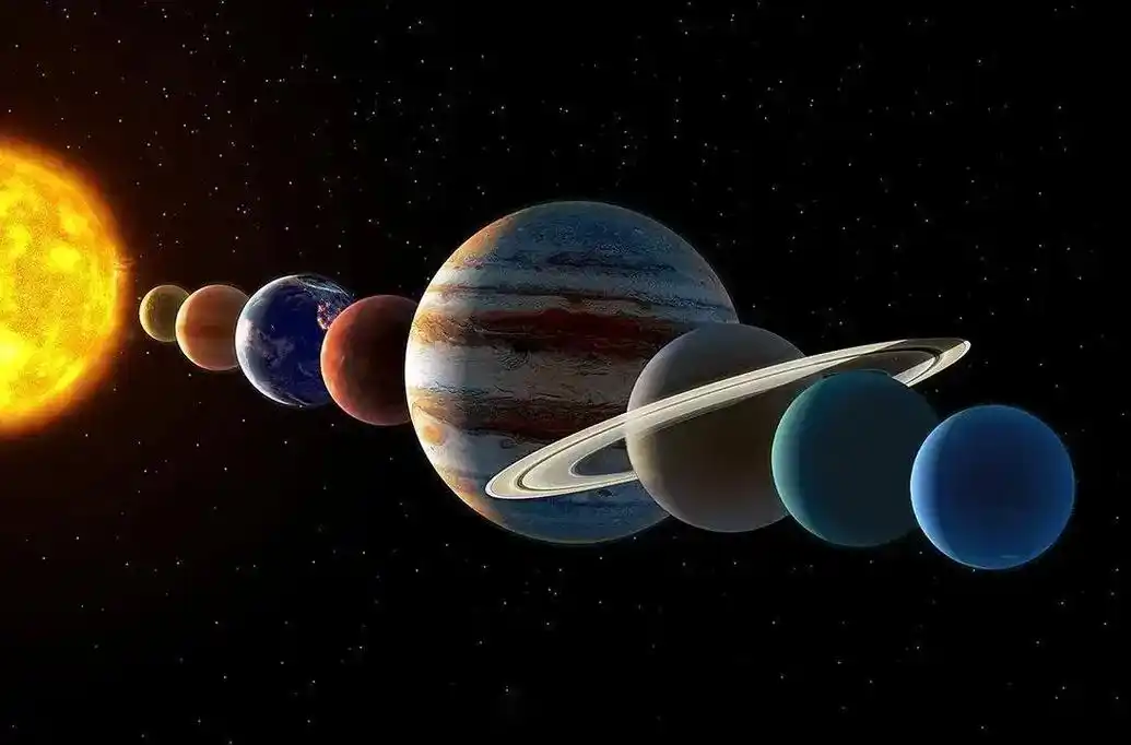 七星连珠天象于昨晚现身,由于各行星环绕太阳运行的周期不同,它 - 抖