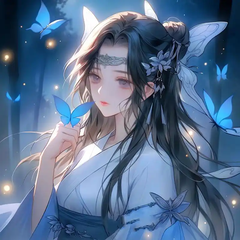 蓝色系女生头像来啦!▏古风女生头像