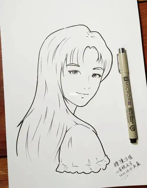 收到第二幅简易肖像画