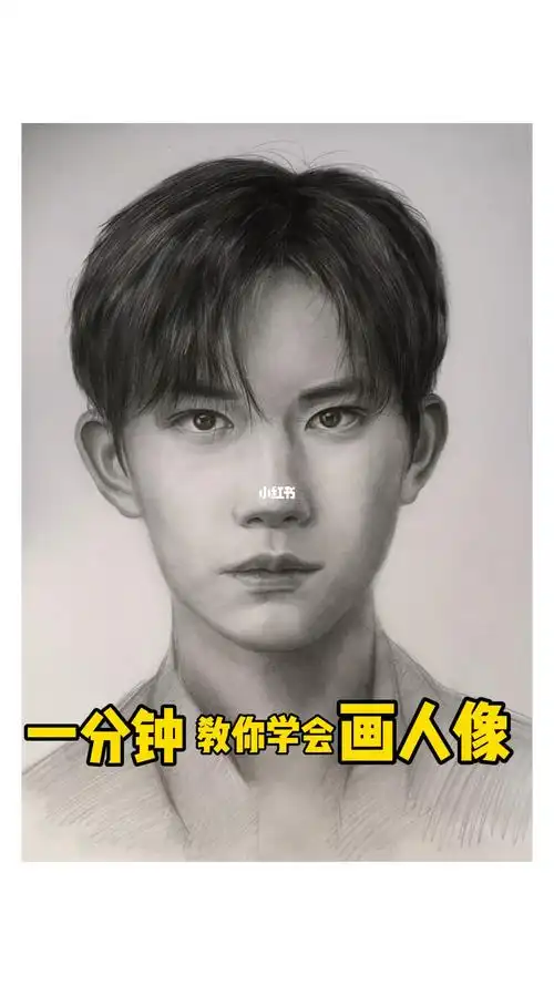 一分钟教你学会画人像素描教程画画
