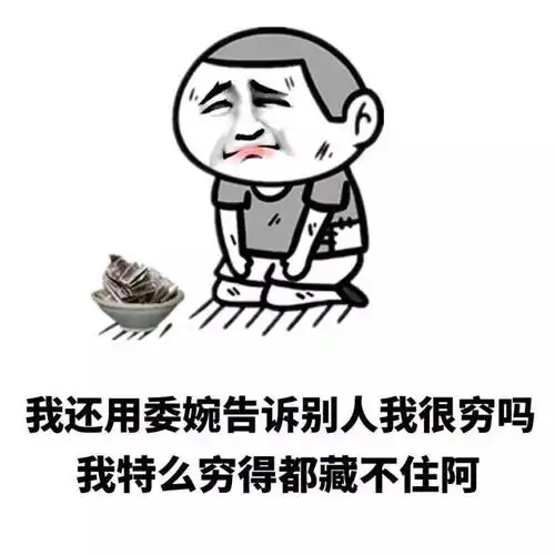 我还用委婉告诉别人我很穷吗?我特么穷得都藏不住啊