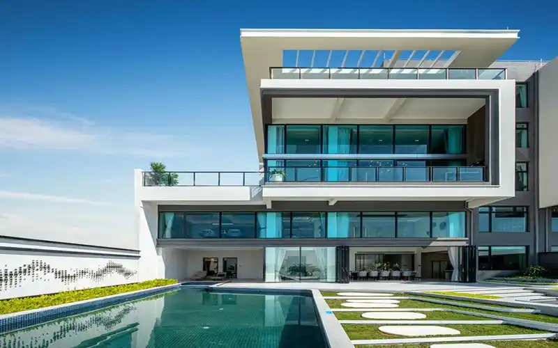 1200㎡天幕海景双拼别墅顶级豪宅上下5层双中空设计把海子的面朝大海